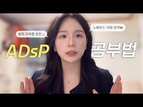 ADsP 자격증 노베이스 10일 합격 공부법💯 (2024 개정 후기, 자료, 꿀팁 포함🍯)
