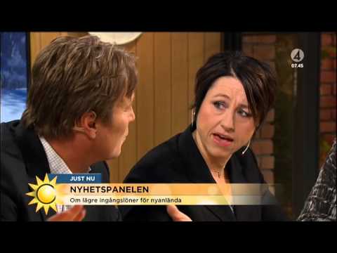 Nyhetspanelen om Alfonsförbud och lägre ingångslöner - Nyhetsmorgon (TV4)