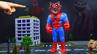 How to make CATNAP mod Spiderman Home Coming 🎪 Smiling Critters mix Superhero Ideas Polymer Clay