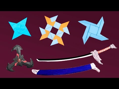 Top 05 Easy Origami Ninja Star/sword/Knife - How to make