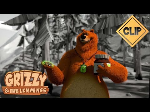 Grizzy joue avec un chronomètre magique - Grizzy & les Lemmings