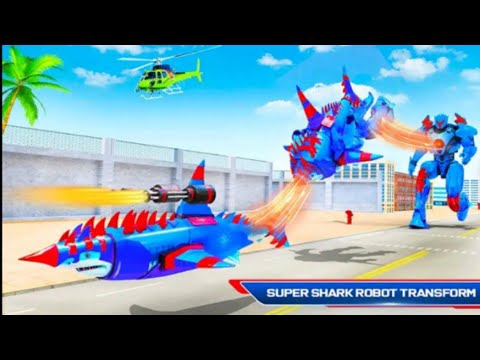 Robot Shark Attack Transform Robot Shark android Games