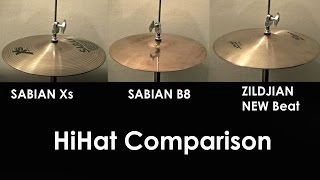 Video thumbnail for Hihat 14" Comparison - SABIAN Xs vs. SABIAN B8 vs. ZILDJIAN New Beat (No professional mic recording) by NiMa Lindner Drums