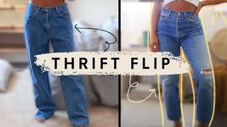How to Tailor Men&#39;s Jeans *thrift flip*