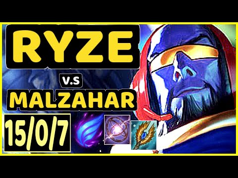 XAKY (RYZE) vs MALZAHAR - 15/0/7 KDA MID GAMEPLAY - EUW Ranked GRANDMASTER