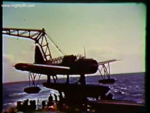 USS ASTORIA CL-90 OS2U Kingfisher Operations on 29 March 1945 part 1