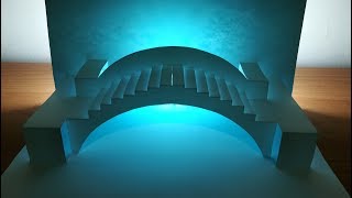 3d Arch bridge｜Arch bridge  Pop up card｜origami｜paper art｜kirigami｜3d拱橋卡片