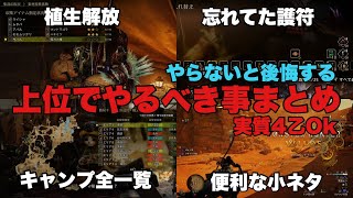 【MHWilds】やらずに後悔するな　上位で絶対やるべきことまとめ　植生　護符　キャンプ　小ネタ【弓】【モンハンワイルズ】【MHWs】