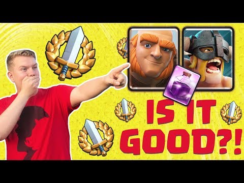 DOES THIS WORK?! Giant Elite Barbarians Rage Deck LIVE Grand Challenge Gameplay - Clash Royale