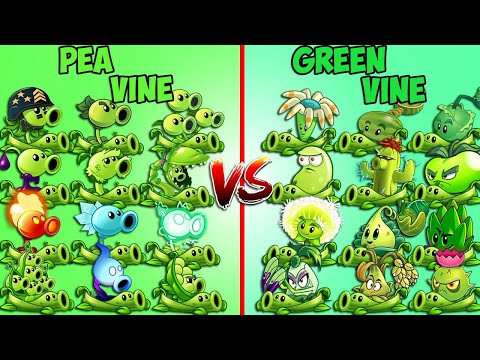 Team PEA Plants VS Green Plant - Who Will Win? - PvZ 2 Team Plant Vs Team Plant