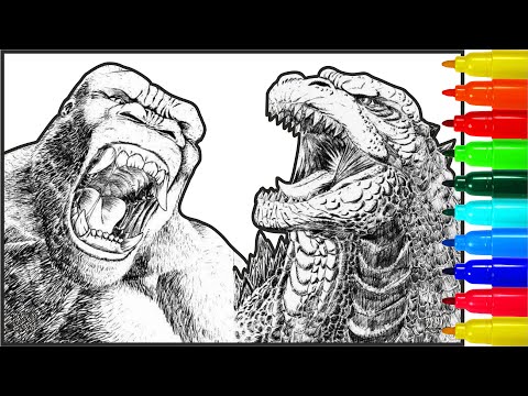 King Kong vs Godzilla enemies Coloring pages