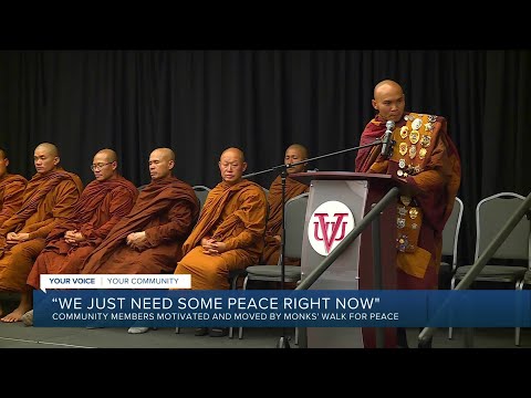 Buddhist monks bring message of peace to Richmond on 100th day of cross-country journey