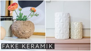 Fake Keramik Technik | Vasen upcyclen mit Hausmittel! | Lockdown Beschäftigung | Jelena Weber