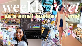 weekly reset as a small business owner // packing orders, planning content, prioritizing rest