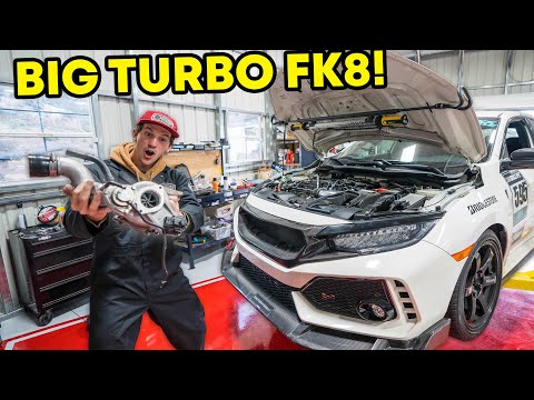 DREAM CIVIC TYPE R GETS BIG TURBO & DOWNPIPE! *INSTALL*