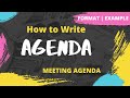 Meeting Agenda How To Write An Agenda Format Example Business Writing