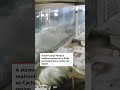 Storm floods dining room of Italian seafront restaurant - Video