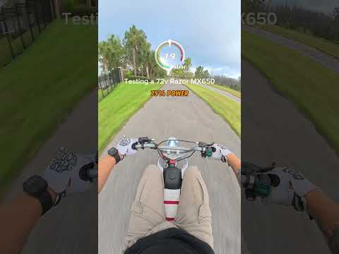 Speed testing a 72v Razor Electric Dirtbike