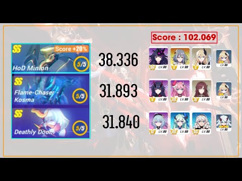 [Master] Memorial Arena HoD Minion, Kosma & Doom 102.062 Real Run Lineup Honkai Impact 3