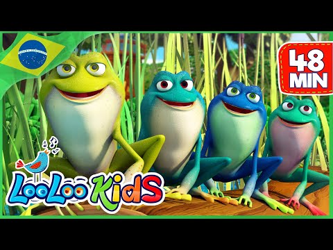 Cinco Pequenos Sapos - Música Infantil | LooLoo Kids Português