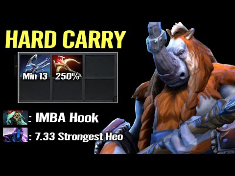 Magnus 100% Hook rate 7.33 Dota 2 Imba Harpoon at Min13