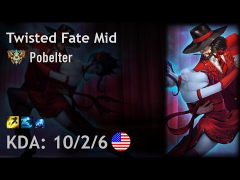 Twisted Fate Mid vs Vel'Koz - Pobelter - NA Challenger Patch 6.22