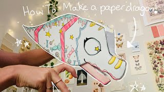 How To Make A Paper Dragon Puppet!💖