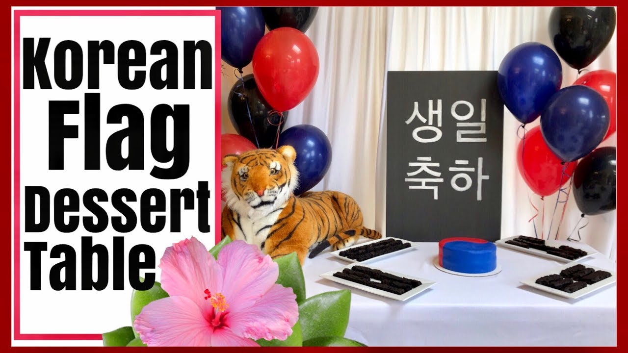 KOREAN FLAG Dessert Table | South Korea BIRTHDAY Decor Ideas