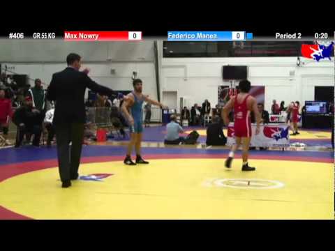 Schultz GR 55 KG Champ. Round 1: Max Nowry (NYAC) vs. Federico Manea (Italy)