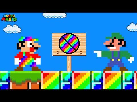Super Mario Bros., but Mario Is Forbidden to Touch RAINBOWS