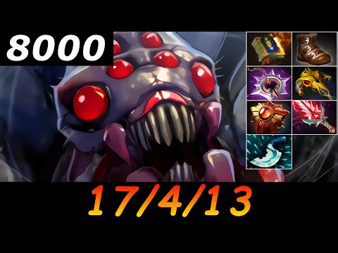 Dota 2 Broodmother 8000 MMR 17/4/13 (Kills/Deaths/Assists) Ranked Full Gameplay