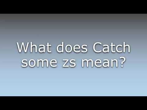 What does Catch some zs mean?