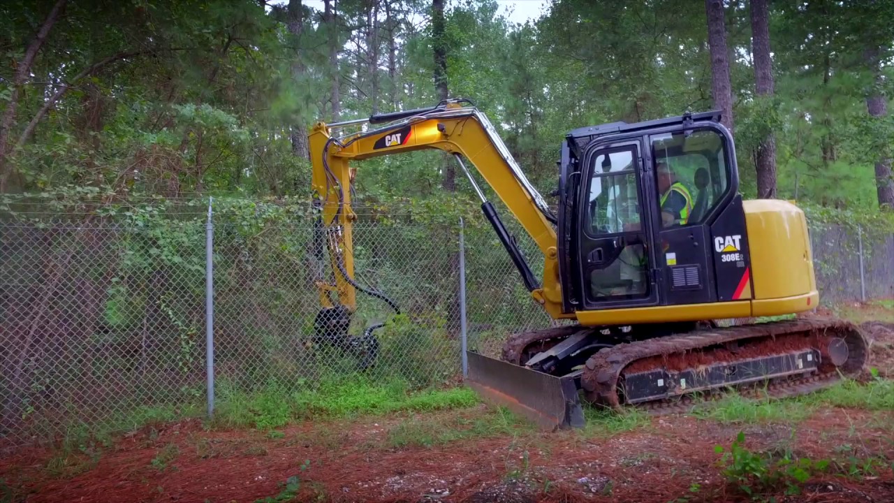 Cat® Mini Excavator Mulcher at Work