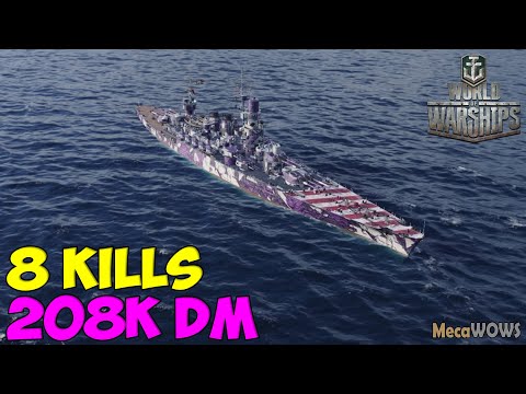 World of WarShips | Andrea Doria | 8 KILLS | 208K Damage - Replay Gameplay 4K 60 fps
