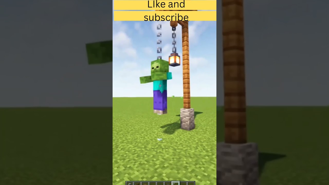 hanging zombies in Minecraft #shorts gaming