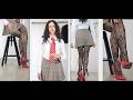 OFFICE COLLEGE TRY ON HAUL LOOKBOOK Lace Pantyhose Stockings Tights Mini Skirt 4K