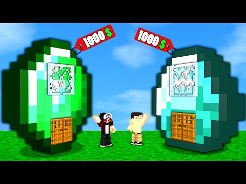 1000$ ELMAS MADEN EV VS ZÜMRÜT MADEN EV!! - Minecraft