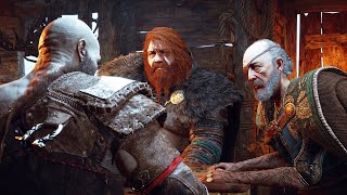 GOD OF WAR RAGNAROK - Kratos meets Thor & Odin for the first time (4K)
