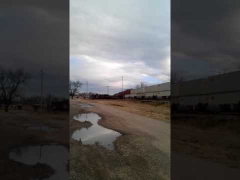 Northbound Container train leaving the siding in Pauls Valley