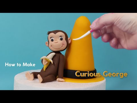 Curious George out of fondant or clay Cake Topper