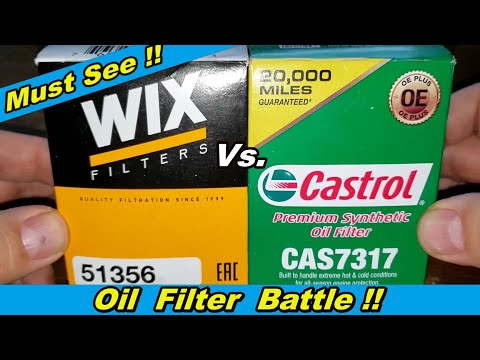 Wix 51356 Oil Filter Cut Open vs. Castrol CAS7317 Oil Filter Cut Open