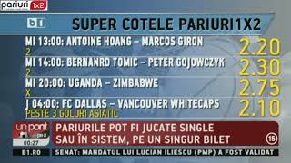 SUPER COTELE PARIURI1X2: COTE BOMBA din tenis și fotbal. Ai AICI 4 sugestii cuprinse între 2.10 și 2.75!