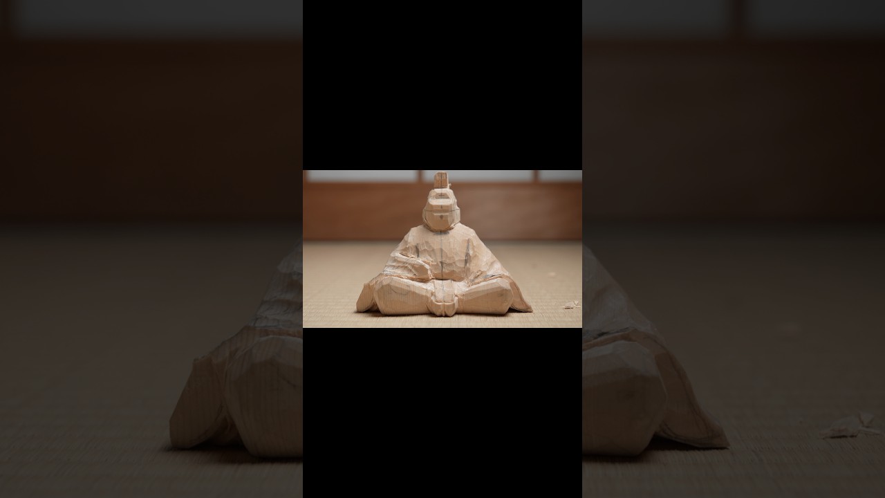男雛の粗彫り| Rough Carving of the Male Hina Doll (Japanese Emperor Doll）