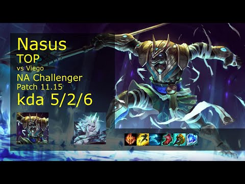 Nasus vs Viego Top - NA Challenger 5/2/6 Patch 11.15 Gameplay