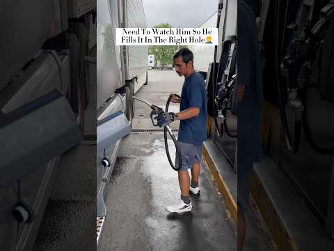 Rookie Driver Trying To Fill Up Semi But #diesel #fuel #truckdriver #volvo