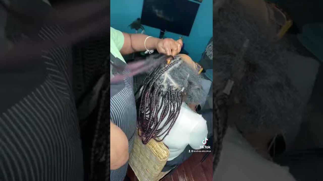 Half cornrows / half box braids