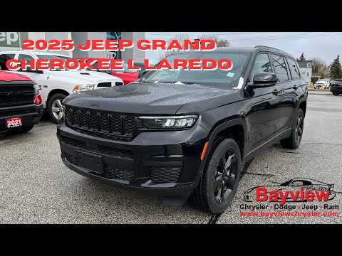2025 Jeep Grand Cherokee L Altitude 4x4 in Black for sale at Bayview Chrysler Dodge Jeep Ram in Sarnia, ON