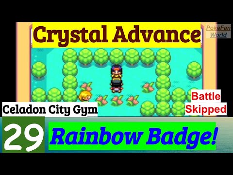 Pokemon Crystal Advance Part 29 Rainbow Badge In Celadon City Gym | GBA Rom Hack