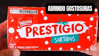 ABRINDO  PRESTIGIO SORTIDOS DE SABORES MORANGO, DARK, CHOCOLATE BRANCO E ORIGINAL
