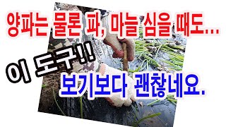 양파는 물론 파, 마늘 심을 때도 이 도구!!! 보기보다 괜찮네요. 구하기 쉽고, 만들기 쉽고 볼품 없는 도…
